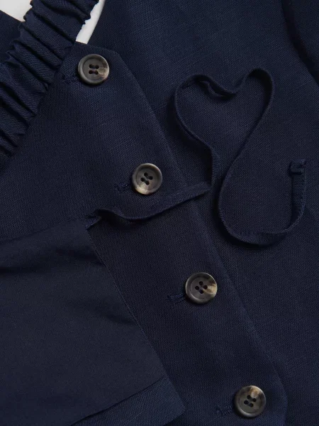 Reserved Жилет з льоном темно-синій синій