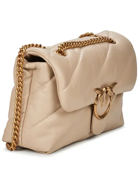 Klasická crossbody kabelka Pinko béžová