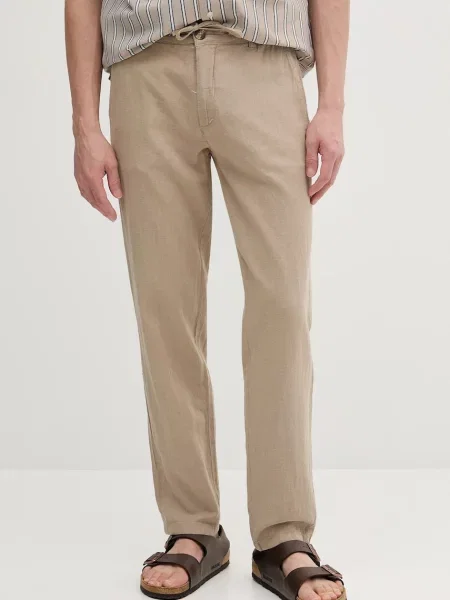Lindbergh pantaloni din in drept bej