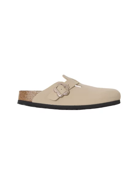 Pantofi Birkenstock cu model floral cu cataramă bej