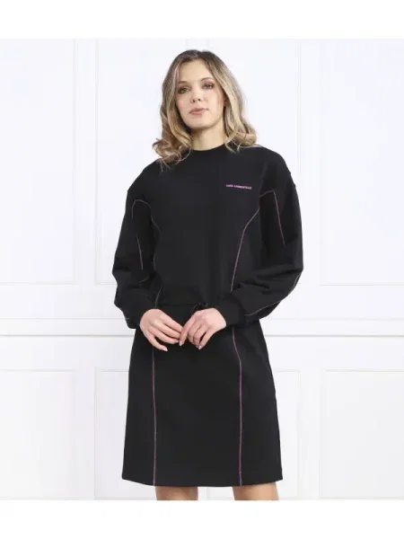Karl Lagerfeld Ruha contrast stitch fekete