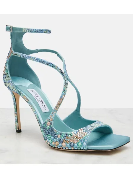 Sandale Jimmy Choo din satin albastru