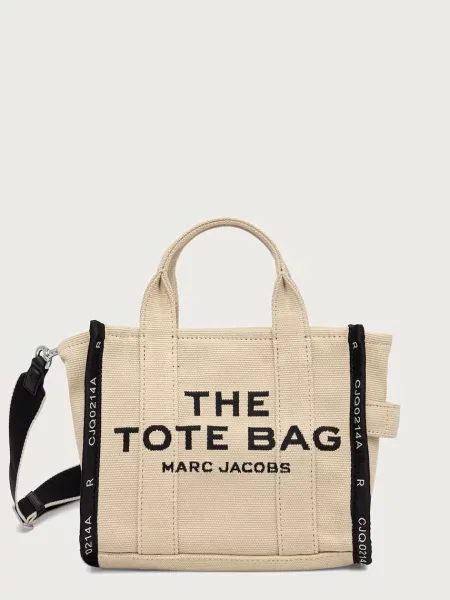 Geantă shopper Marc Jacobs din jacard bej