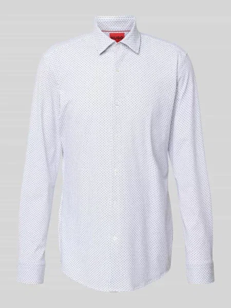 Koszula biznesowa o kroju slim fit z listwą guzikową model ‘Kenno’ Hugo biała