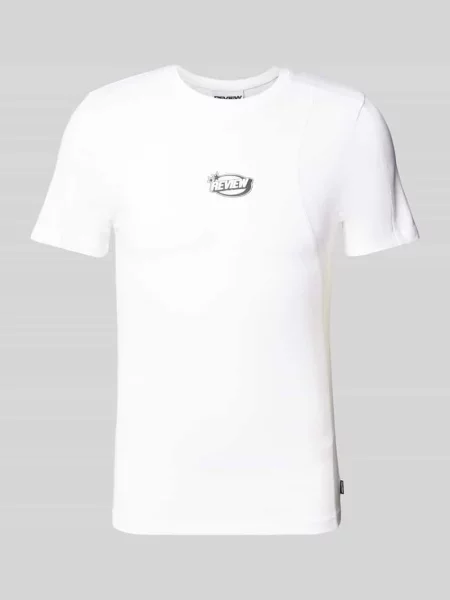 T-shirt z nadrukiem z logo Review biała