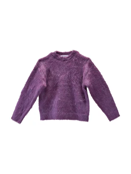 Dzianinowy sweter Sunnei z okrągłym dekoltem fioletowy