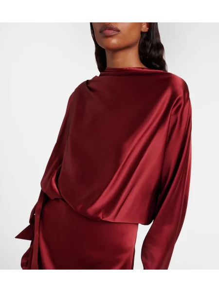Rochie Staud din satin bordo