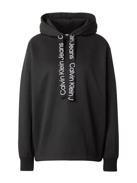 Mikina s kapucňou Calvin Klein Jeans čierna