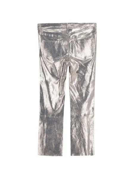 Pantaloni J Brand din piele argintiu
