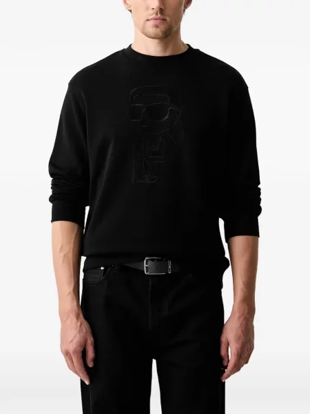 Pulover Karl Lagerfeld cu broderie negru