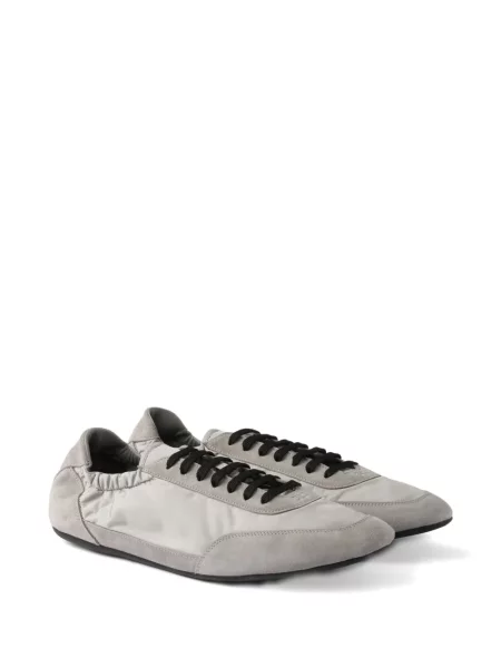 Sneakerși Prada cu șireturi din dantelă gri
