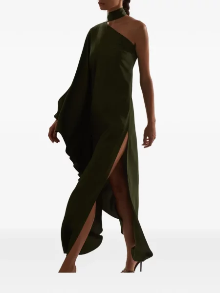 Rochie maxi Taller Marmo asimetrică verde