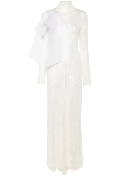 Rochie maxi Atu Body Couture drapată de costum alb