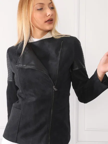 Usnjena jakna Dewberry črna