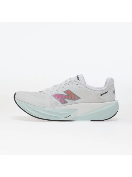 Sneakers New Balance Fuel Cell Rebel v5 White/ Pink Heat/ Glint Blue EUR 38 alb