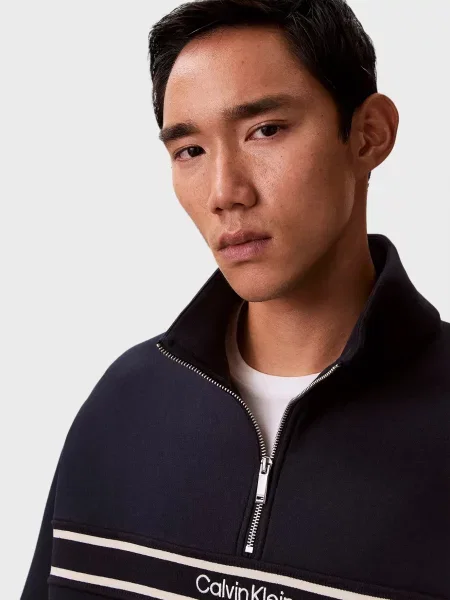 Смугаста спортивна кофта Calvin Klein Jeans синя