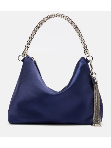 Geantă plic Jimmy Choo din satin albastru