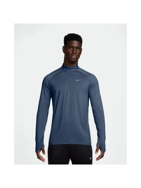 Koszulka z długim rękawem damska Nike Stride Dri-FIT Half Zip niebiesko S szara