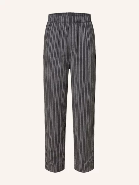 Calvin Klein Pyžamové Kalhoty Flannel Sleep Z Flanelu tmavě šedá šedá
