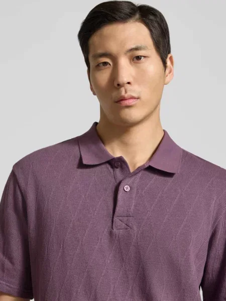 Koszulka polo w kroju regular fit z zapięciem na model Gabriel' Wood Wood