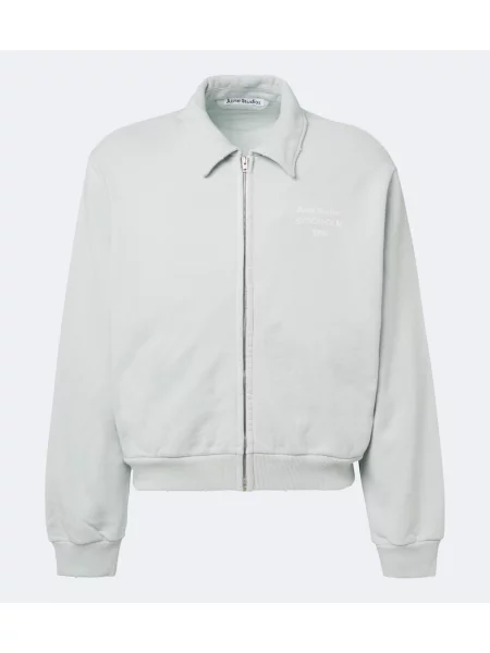 Суичър с цип Acne Studios с автограф зелено