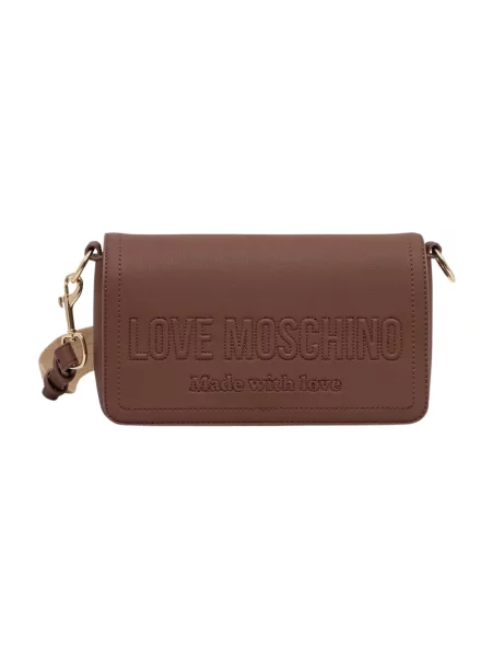 Love Moschino torebka z imitacji skóry brązowa