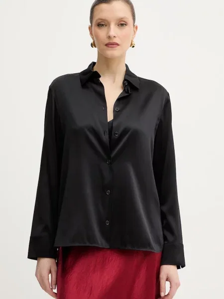Košulja s dodatkom svile MM by Max Mara QUARTO crna