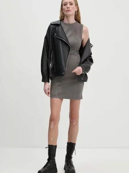 Сукня G-Star Raw mini пряма сірий