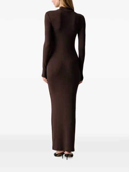 Rochie maxi La Mania tricotate maro
