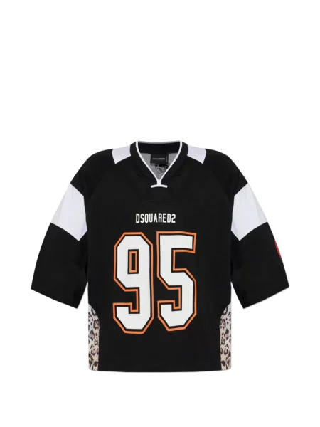 Tricou Dsquared2 cu decolteu în V negru