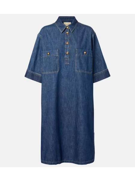 Rochie din denim Valentino albastru