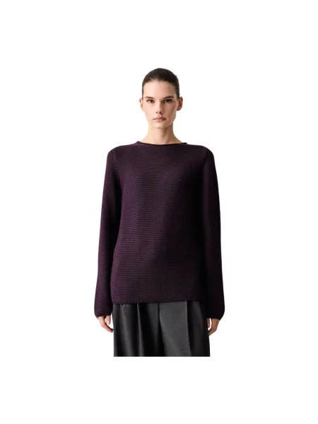 Sweter z czystej bawełny o kroju regular fit Marc O'polo fioletowy