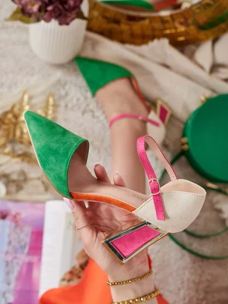 Pantofi cu toc Resti portocaliu