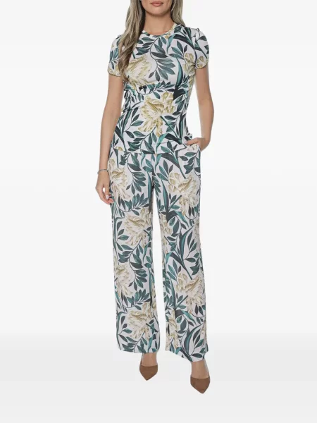 Pantaloni Ted Baker cu model floral cu imagine alb