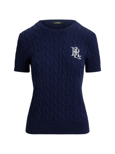 Pulover Lauren Ralph Lauren cu autograf albastru