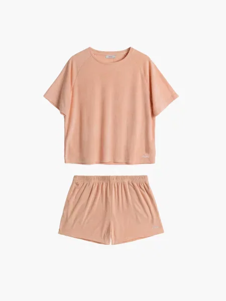 Pijamale Atlantic din material terry roz