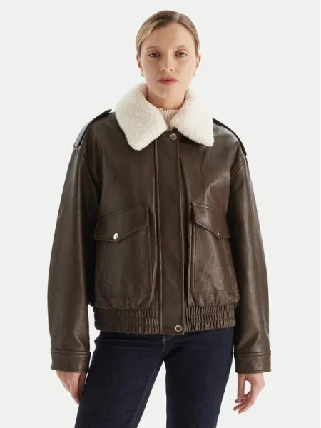 MICHAEL Michael Kors Geacă din imitație de piele maro