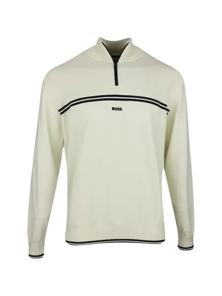 Prugasti majica s kapuljačom na patentni zatvarač Boss