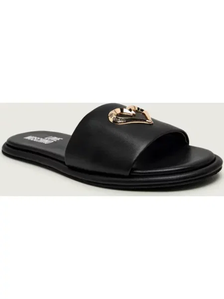 Love Moschino De piele șlapi negru
