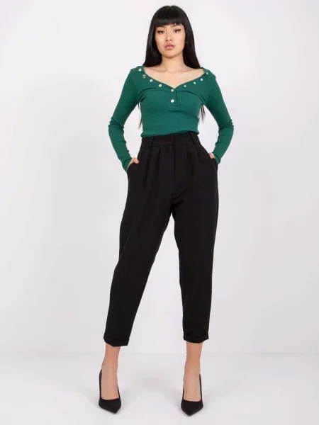Pantaloni Fashionhunters negru