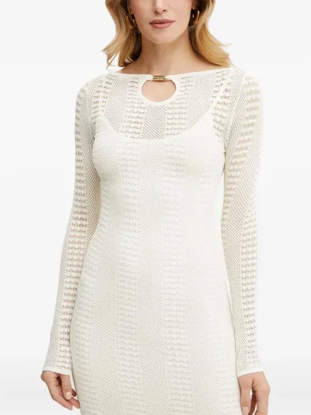 Oblekové midi šaty Marciano By Guess po kolena bílé