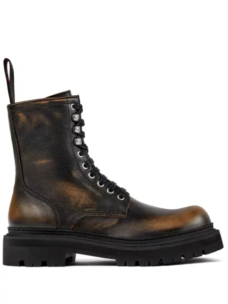 Šněrovací kožené kotníkové boty Camperlab hnědé