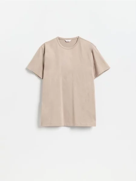 Reserved Tricou regular cu mercerizat bej