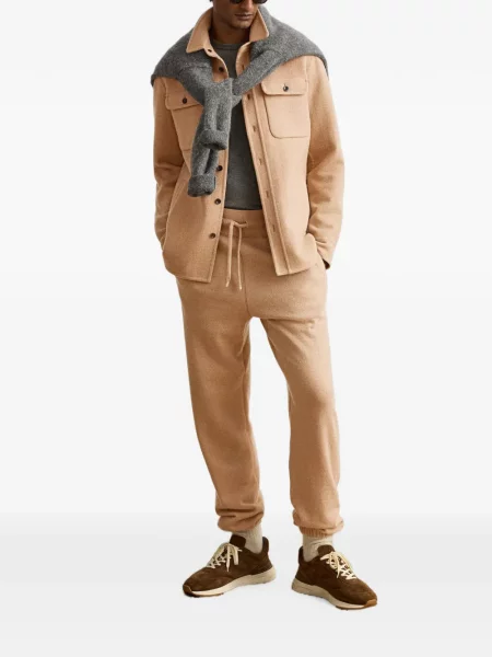 Μάλλινο τρέξιμο παντελόνι Ralph Lauren Purple Label με κορδόνι μωβ