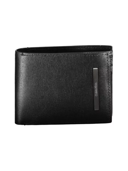 Portfel Calvin Klein elegancki skórzany czarny