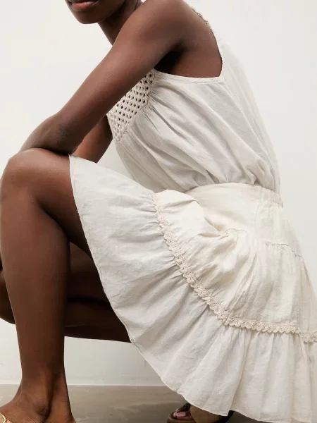 Answear.LAB spódnica lniana beżowa