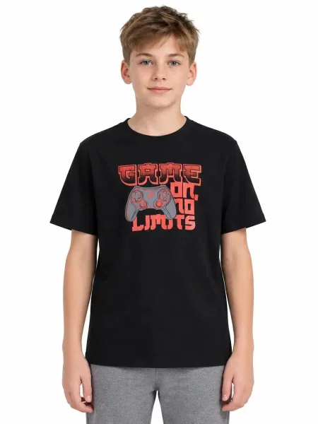 T-shirt chłopięcy 4F czarna