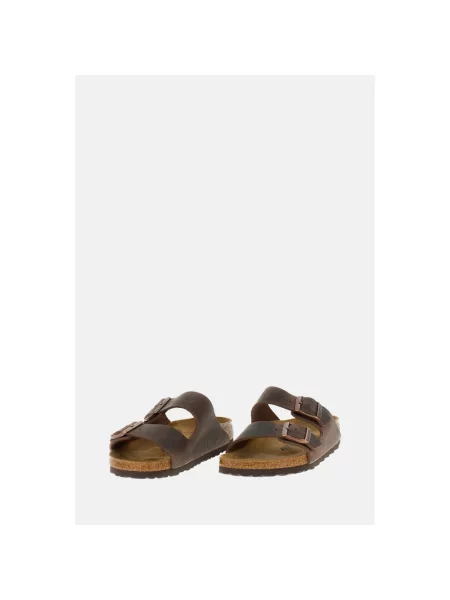 Klapki Birkenstock skórzane brązowe