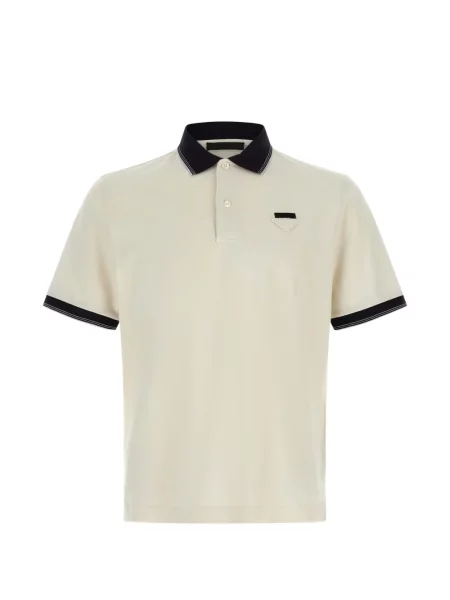 Tricou polo Prada alb