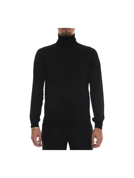 Sweter Hindustrie z dekoltem w serek czarny